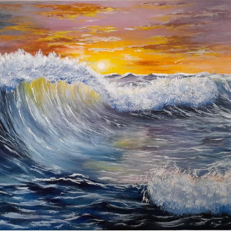 Les Vagues Atlantique - 80x60cm Les vagues atlantiques